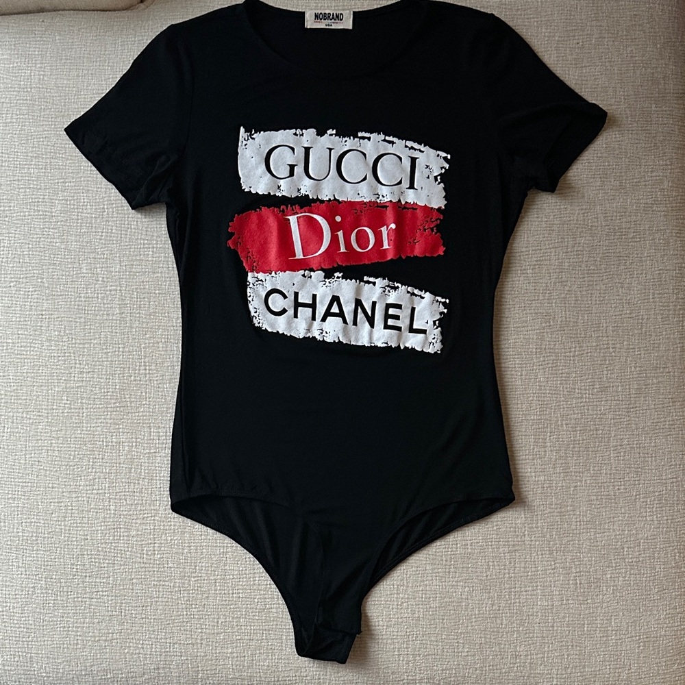 Black Graphic Bodysuit